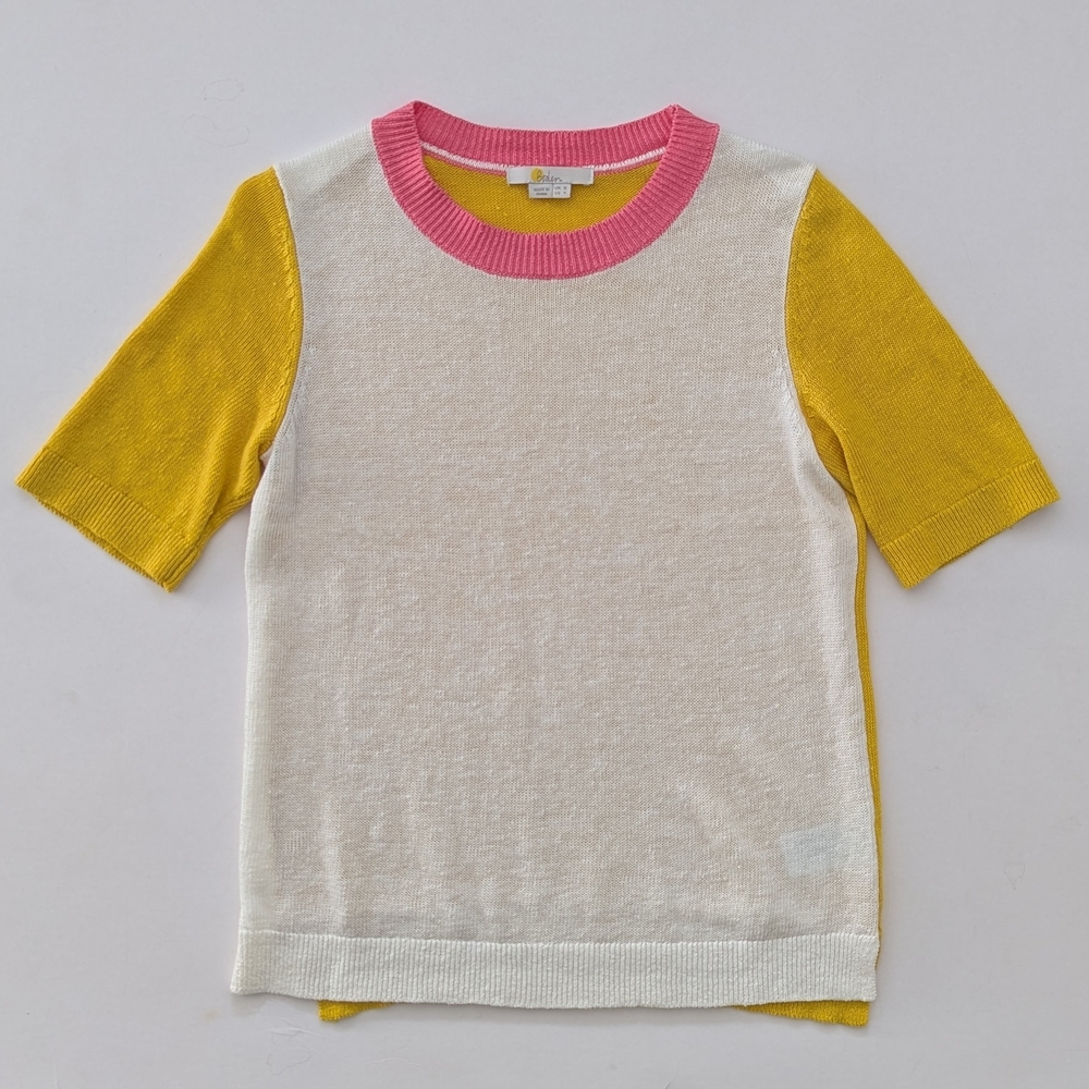 Boden Colorblock Knit Linen Shirt US 4 (S)